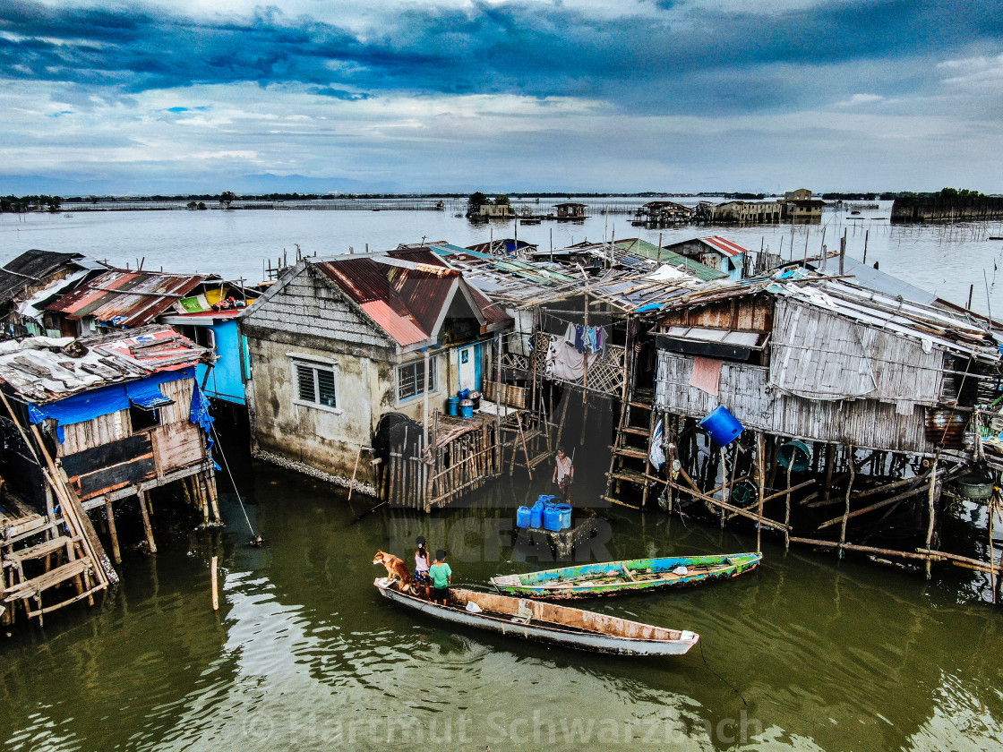 "Sinking Villages near Manila Bay" stock image