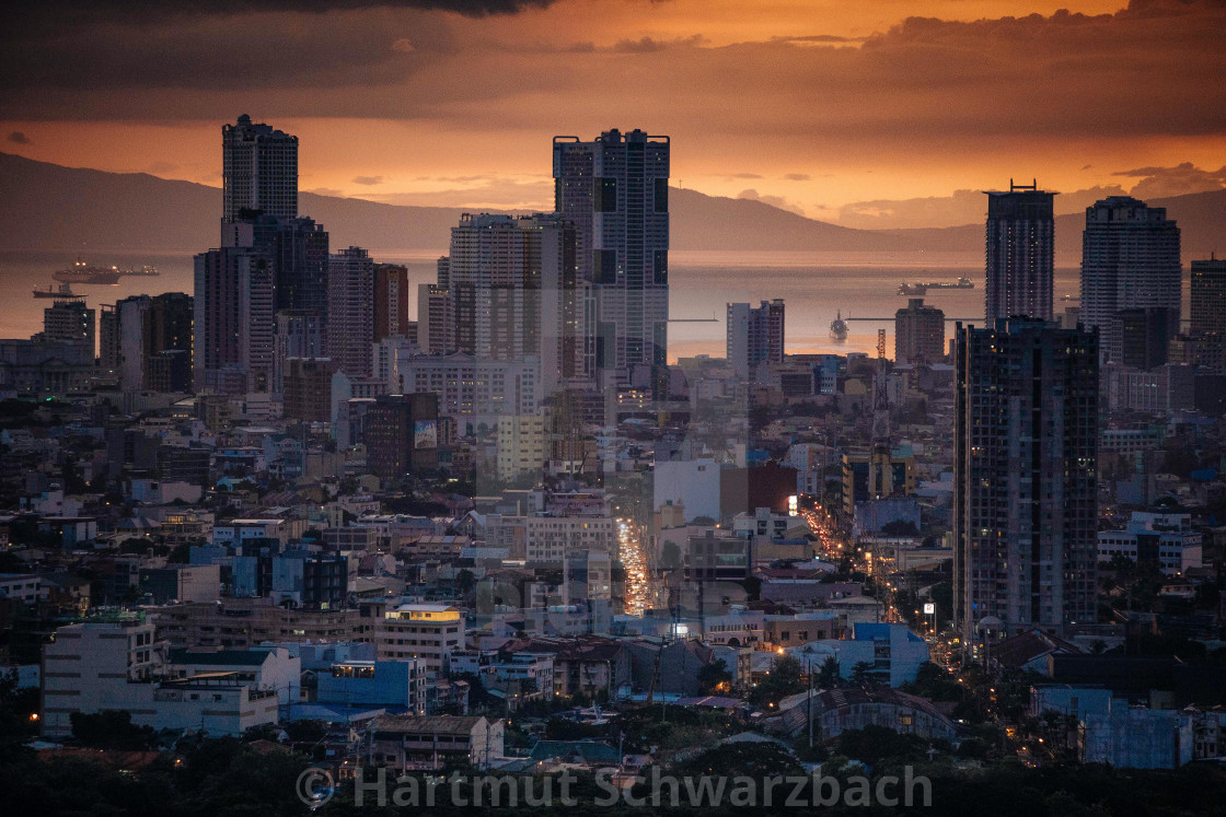 "Skyline der Megacity Manila" by Hartmut Schwarzbach - $103.77 "Skyline der Megacity Manila" stock image