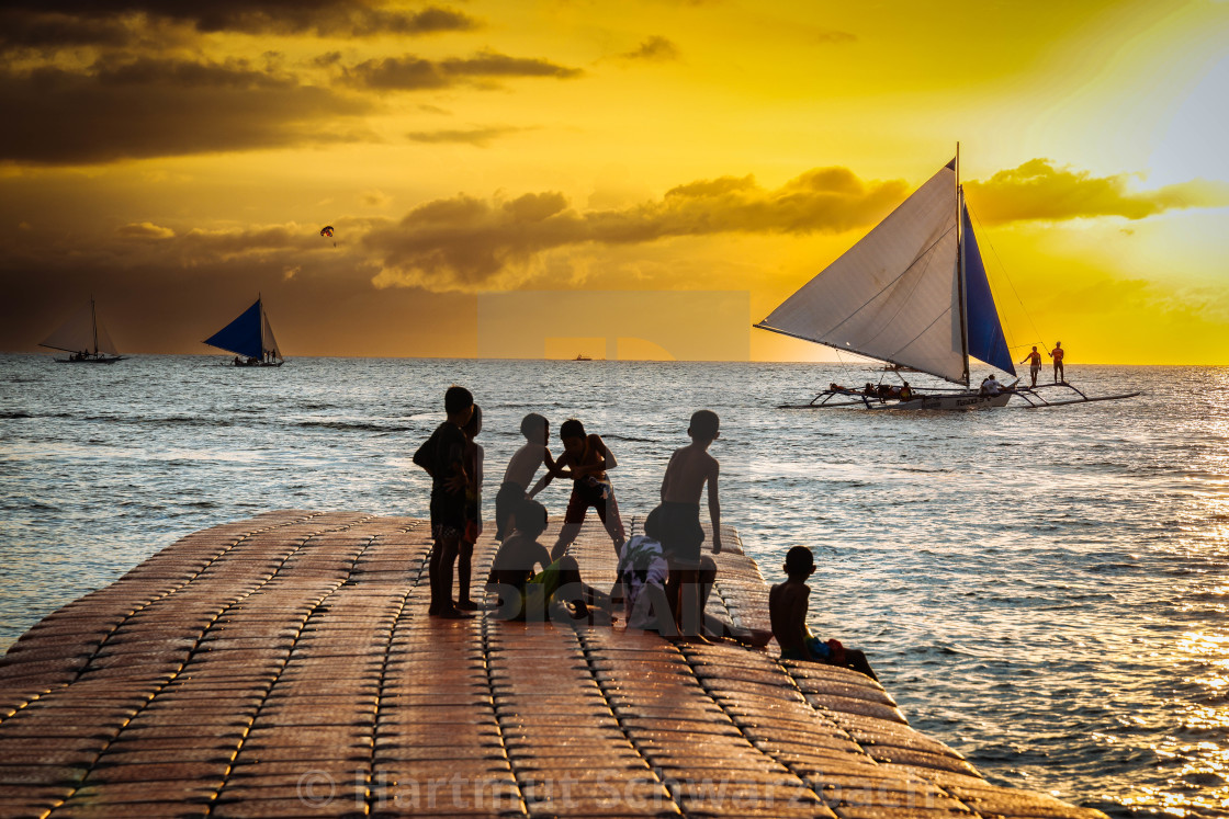 "White Beach Boracay" stock image