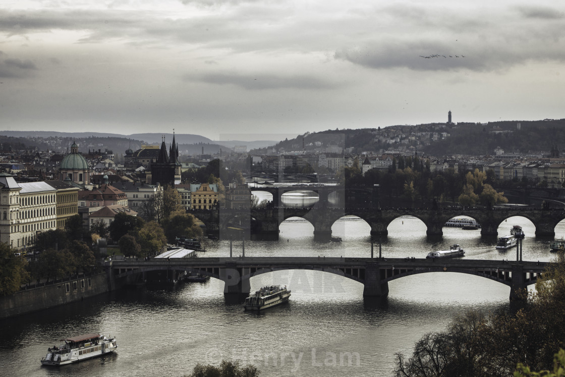 "Prague Bridges Muted" stock image