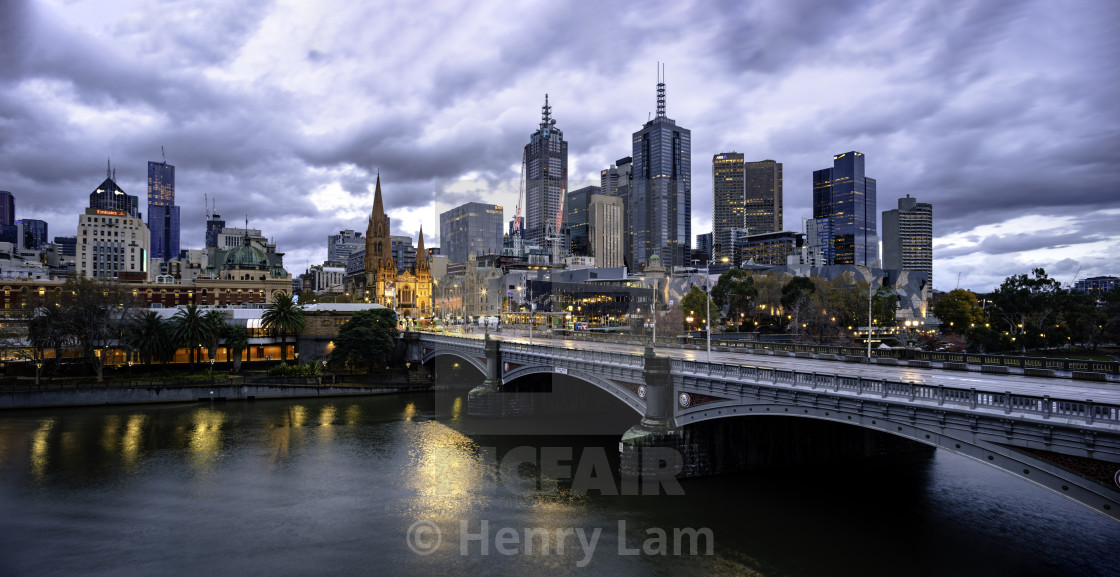 "Panoramic Melbourne Cityscape" stock image