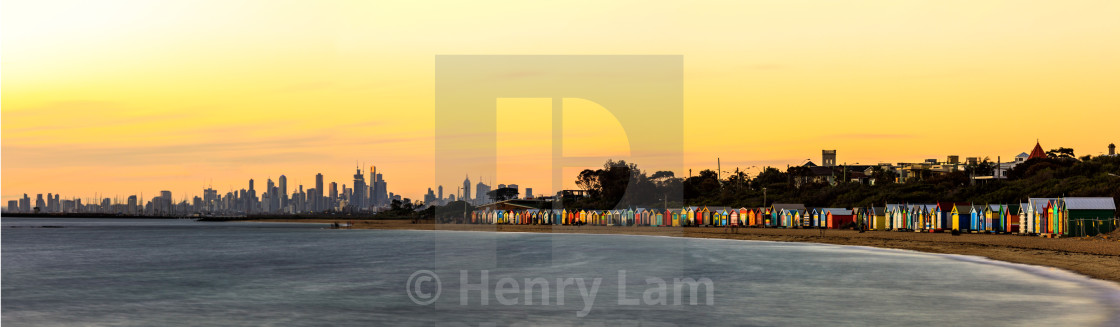 "Melbourne Sunset from Brighton Beach" stock image