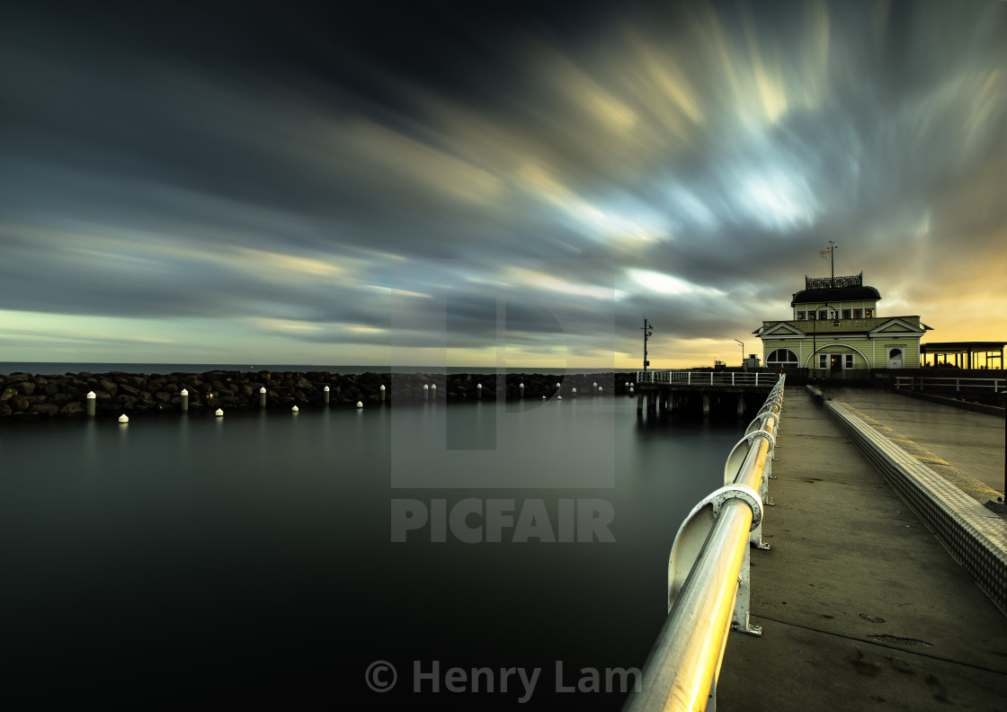 "Long Exposure of St Kilda Pier in Melbourne" stock image