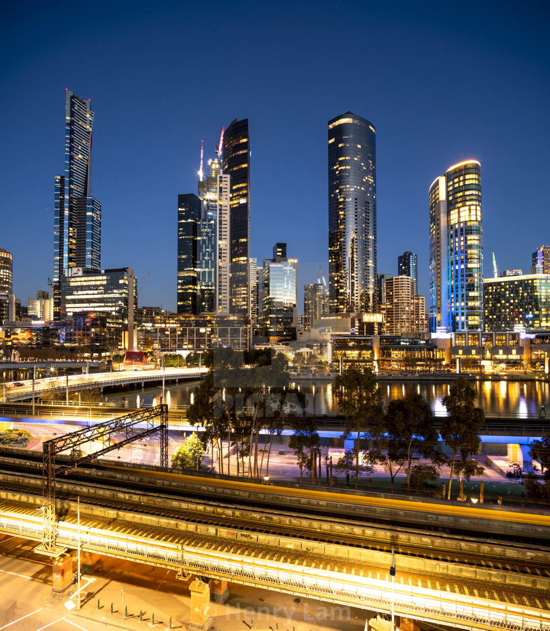 "Portrait Melbourne Southbank Cityscape" stock image