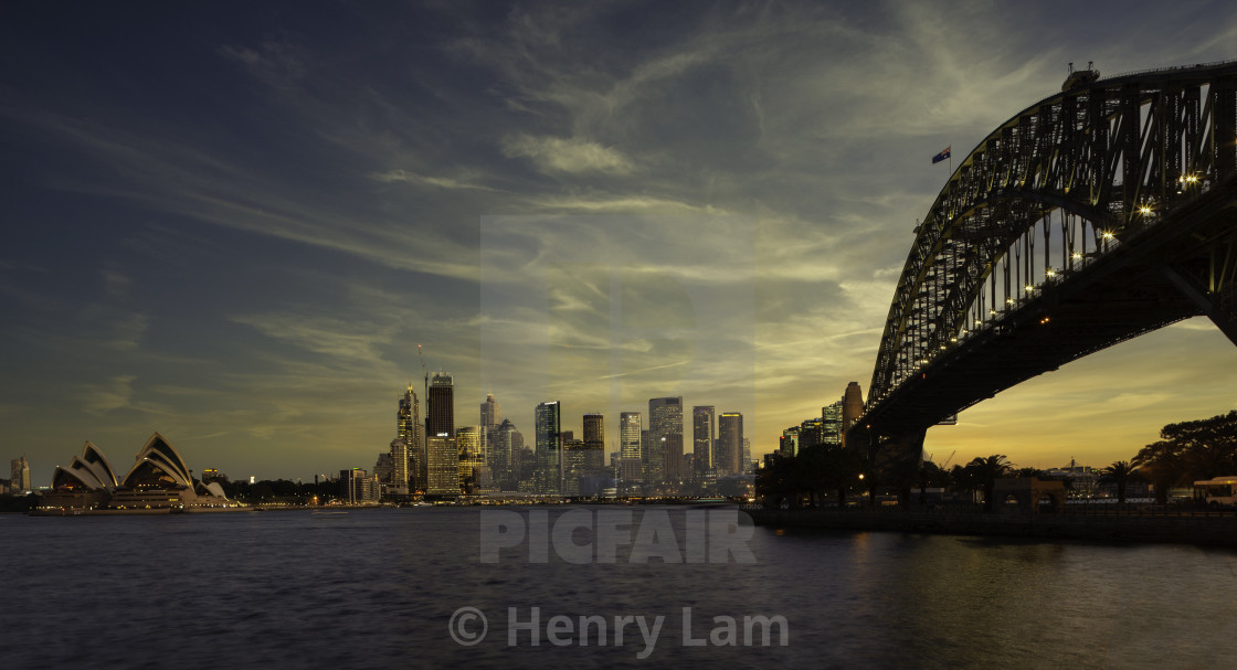 "Sydney | Sunset over Sydney Harbour" stock image