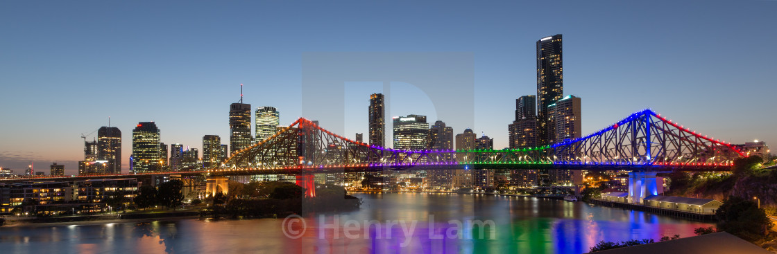 "Brisbane | Brisbane city from Wilson's Lookout" stock image