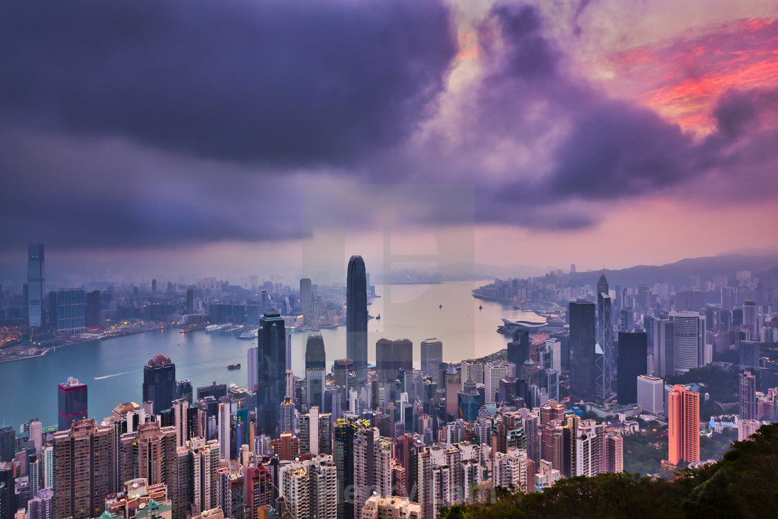 "Morning Storm Hong Kong" stock image