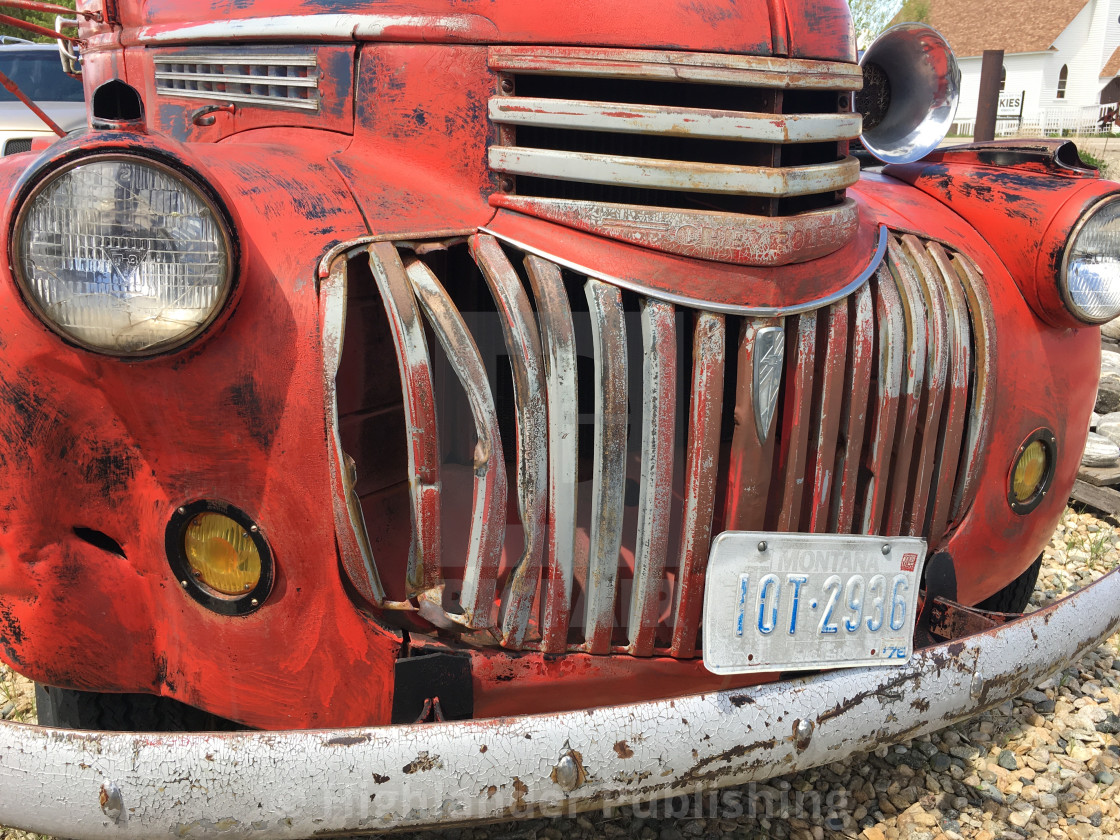 "Antique Car in Montana" stock image