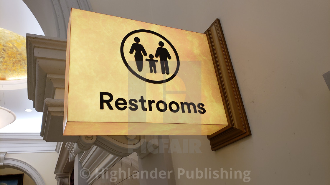 "Restroom sign" stock image