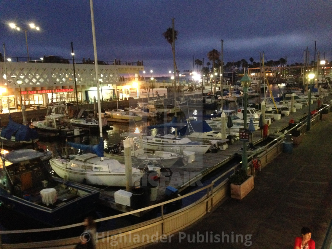 "Marina at Night" stock image