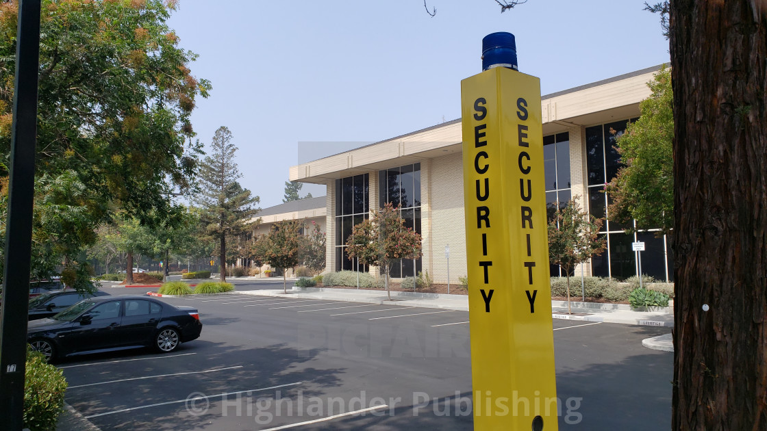 "Emergency Security Tower on Campus" stock image