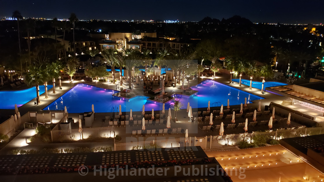 "Luxury Resort Pool at Night" stock image