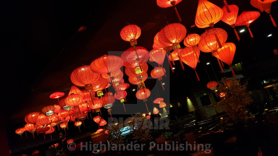 "Red lanterns" stock image