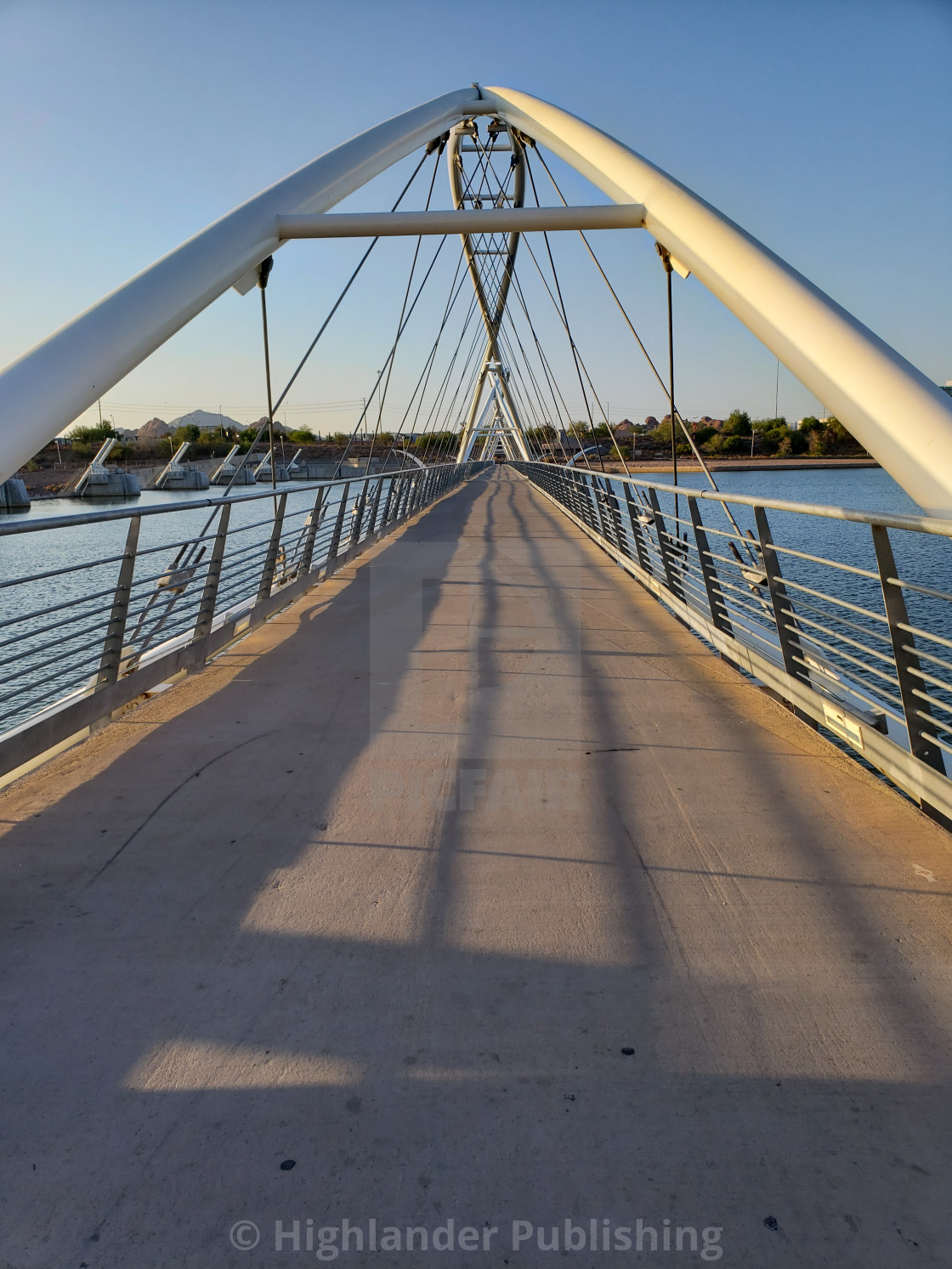 "Vanishing Point on Modern Pedestrian Bridge" stock image