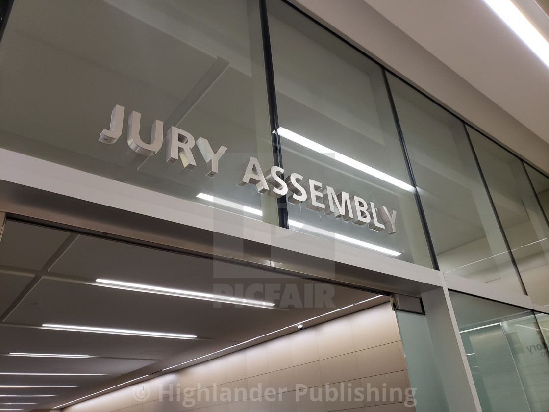 "Jury Assembly Sign" stock image