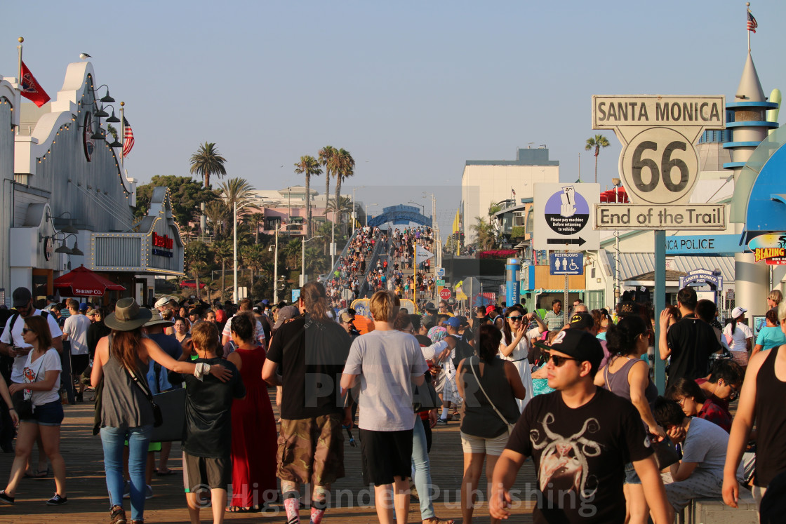 "Santa Monica Pier Crowds" stock image