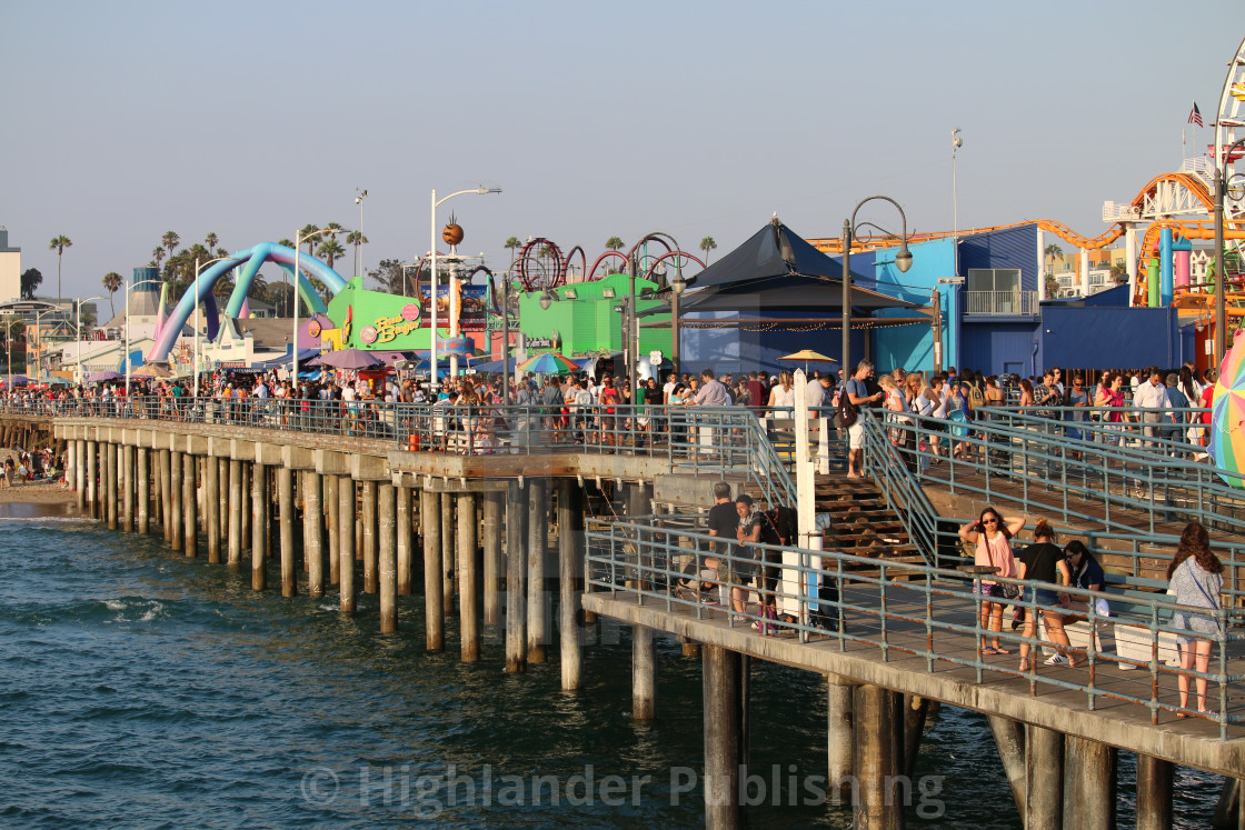 "Santa Monica Pier at Sunset" stock image