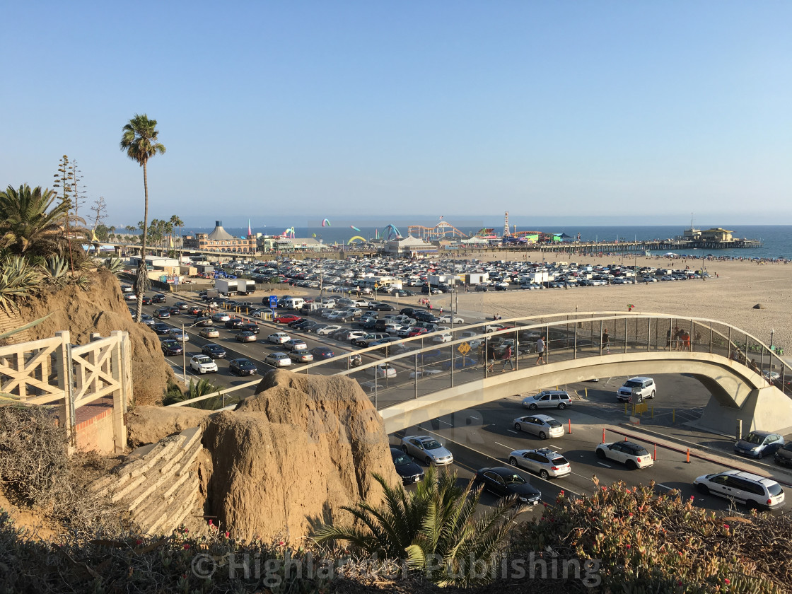 "Santa Monica Pier and Public Parking" stock image