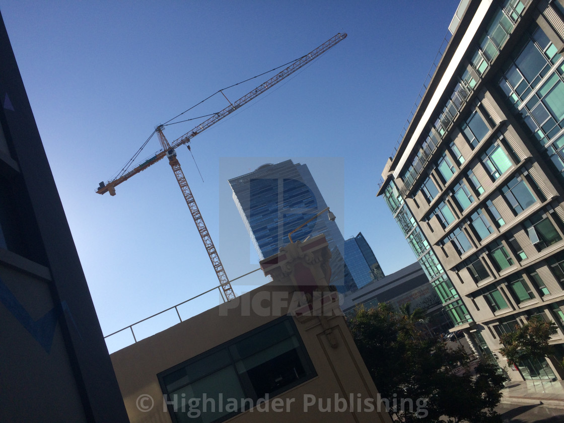 "Construction Crane in Downtown" stock image