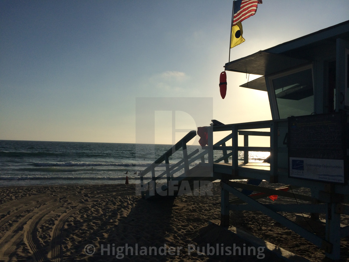 "Lifeguard Station at Dusk" stock image