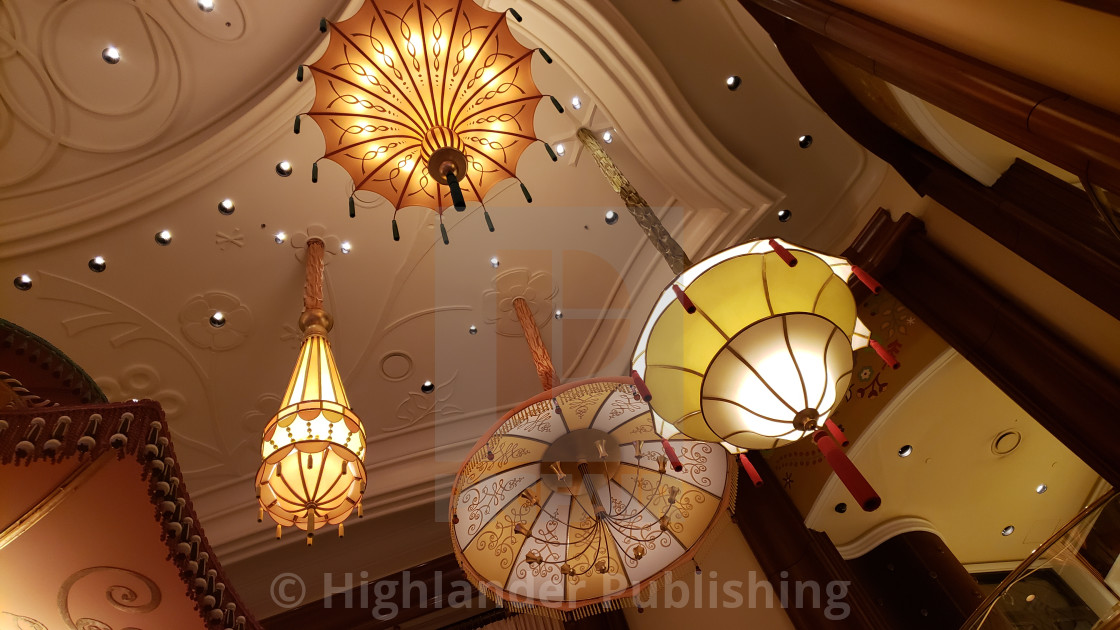 "Ornate commercial lighting" stock image