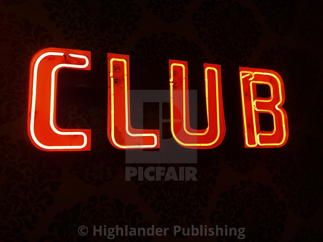 "Club neon sign in red" stock image