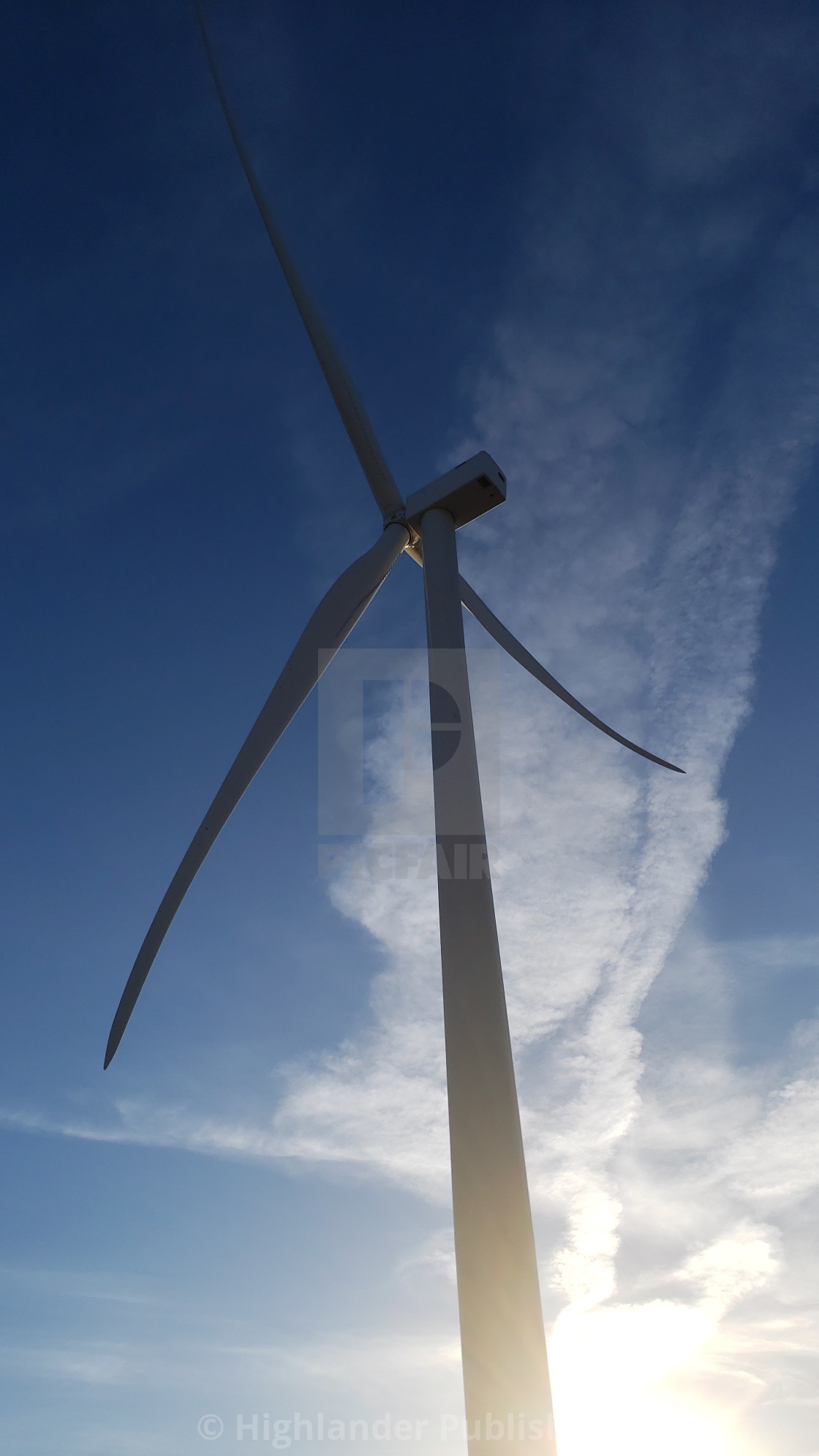 "Modern windmill generator vertical" stock image