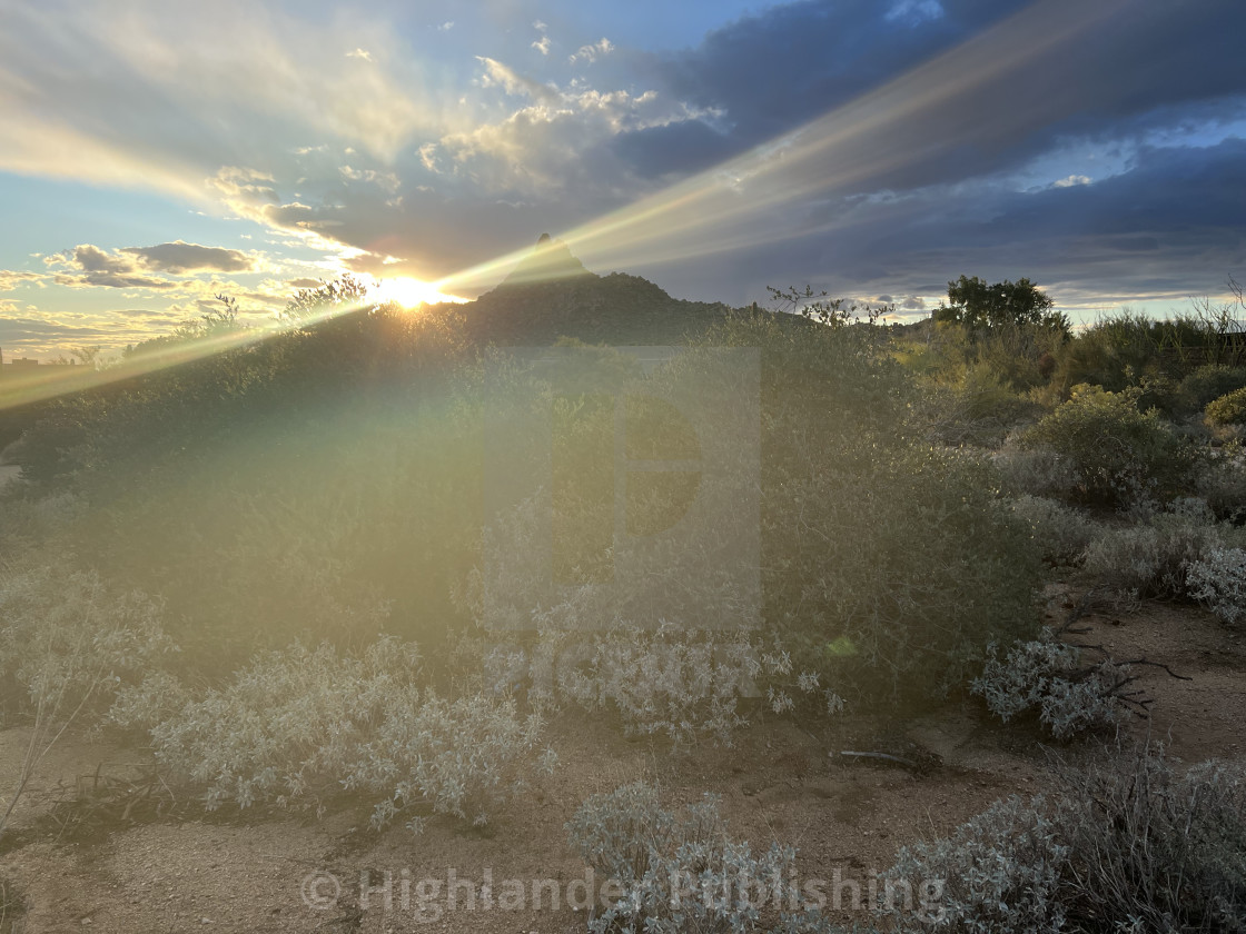 "Sunset Arizona Desert" stock image