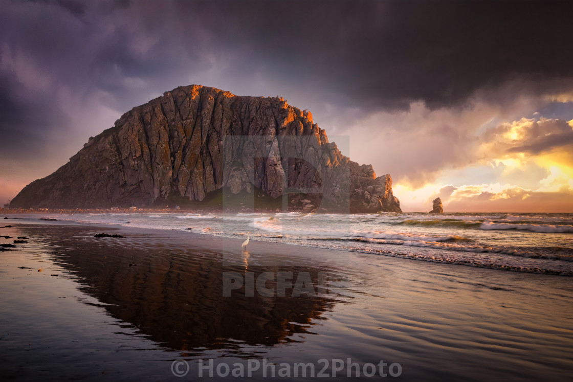 "Morro Rock sunset" stock image