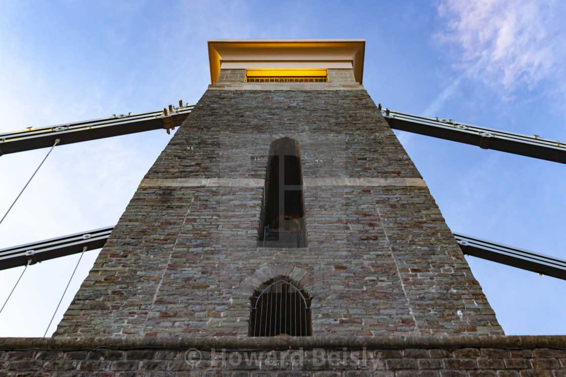 "The east tower of the Clifton Suspension Bridge" stock image