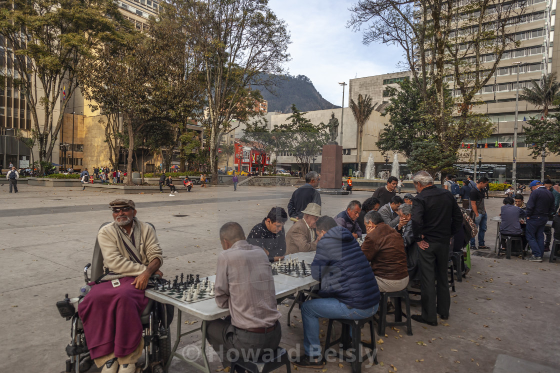 "Street chess in. Bogota" stock image