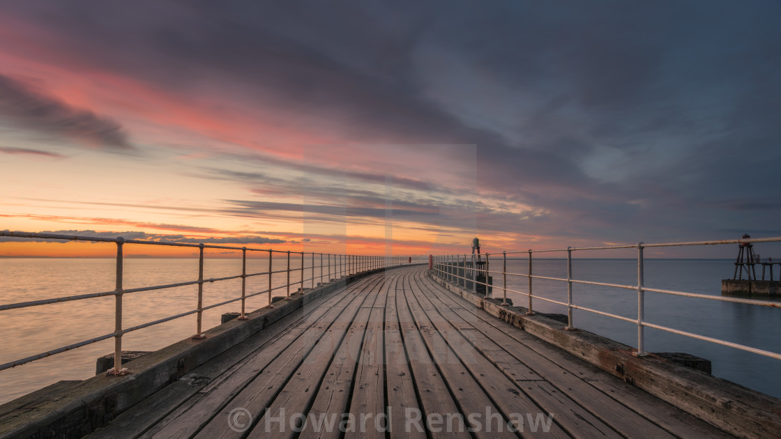 "Whitby Sunset" stock image