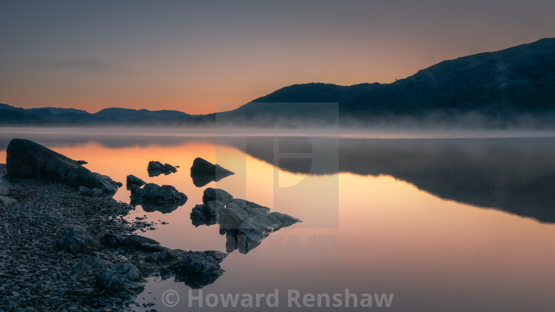 "Coniston Water Dawn" stock image