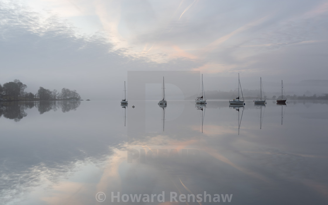 "Waterhead Dawn Reflections" stock image