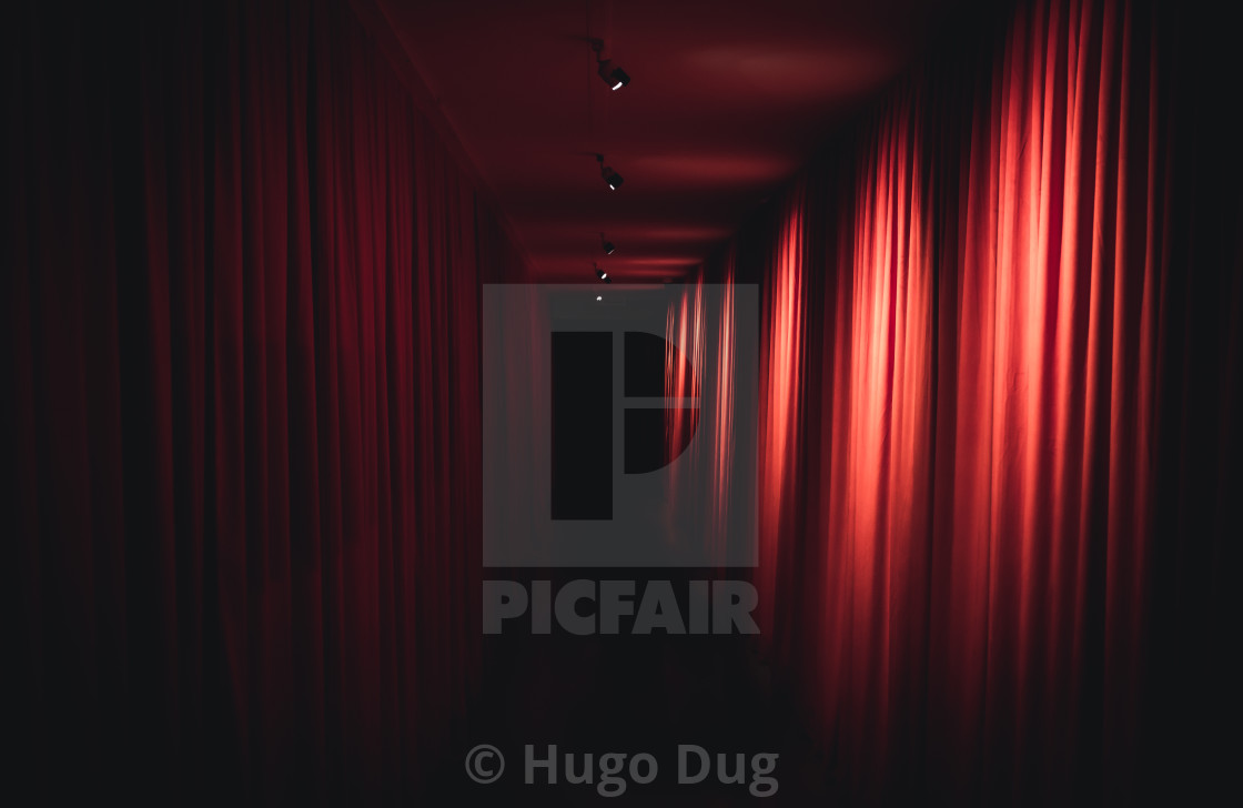 "Red Draperies Hallway" stock image