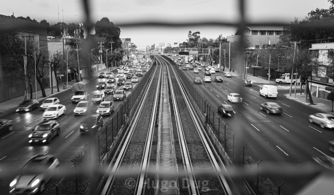 "Mexico City from a bridge" stock image