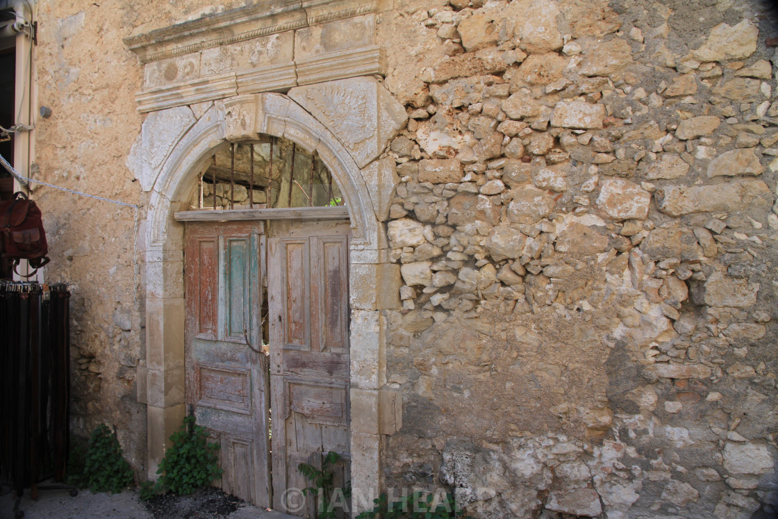 "Ancient doors, Crete" stock image