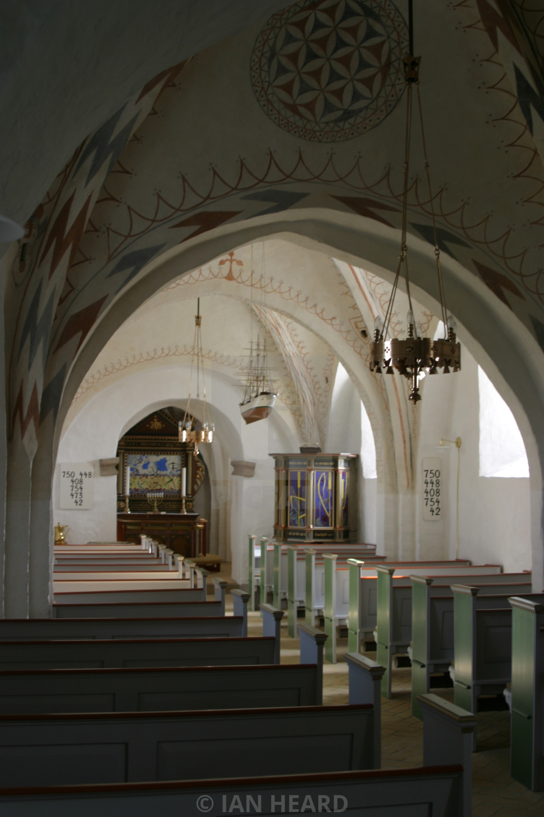 "Danish kirk interior, Hobro" stock image