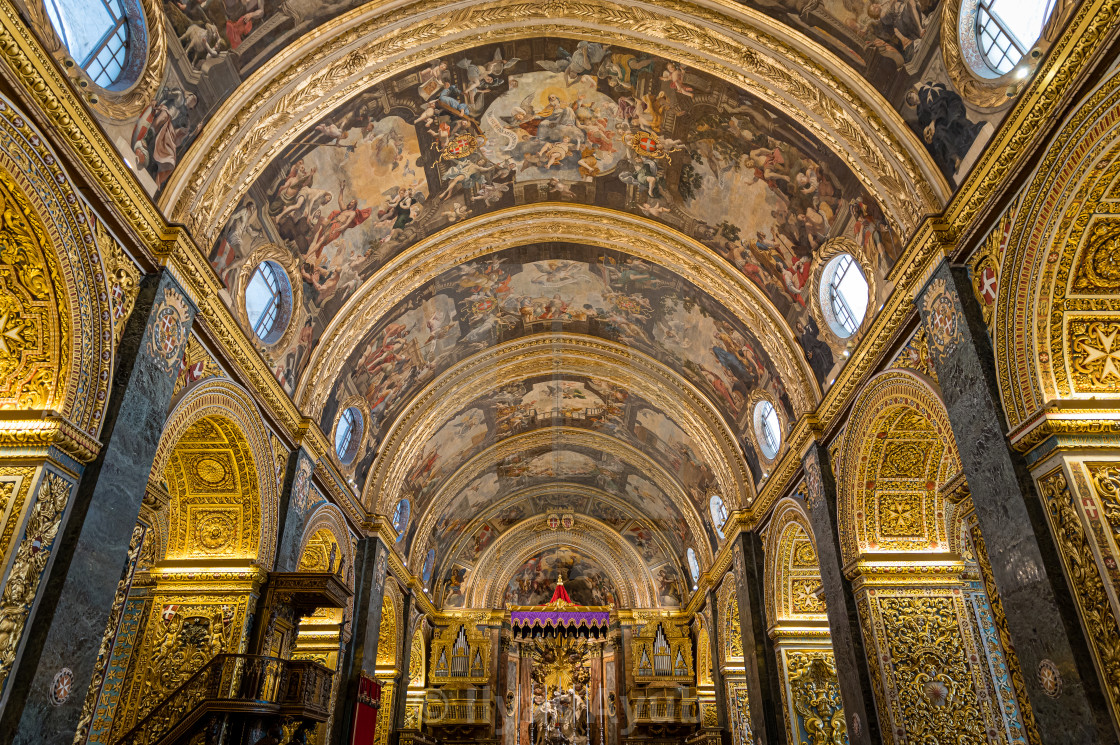 "Inside St. John's Co-Cathedral, Valletta, Malta" stock image