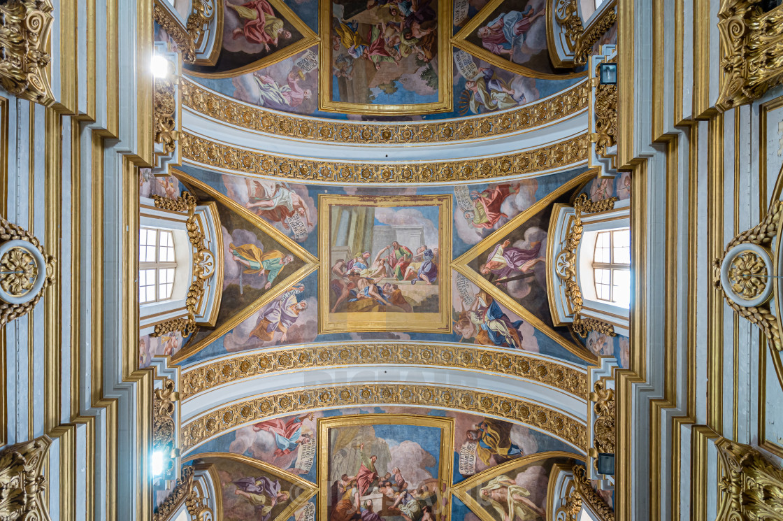 "Inside St Paul's Cathedral, Mdina, Malta" stock image