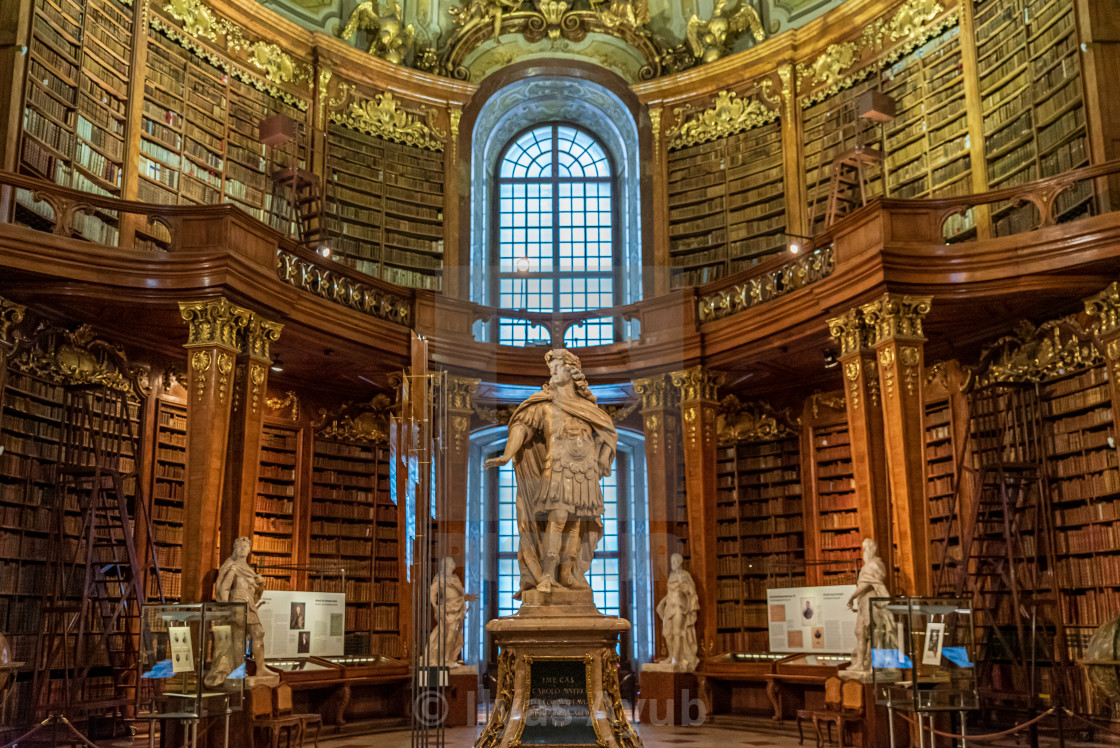 "The State Hall inside the Austrian National Library, Vienna, Austria" stock image