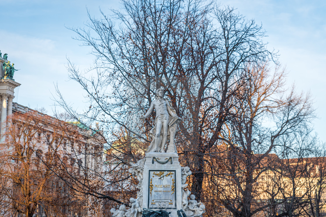 "Statue of Mozart, Vienna, Austria" stock image