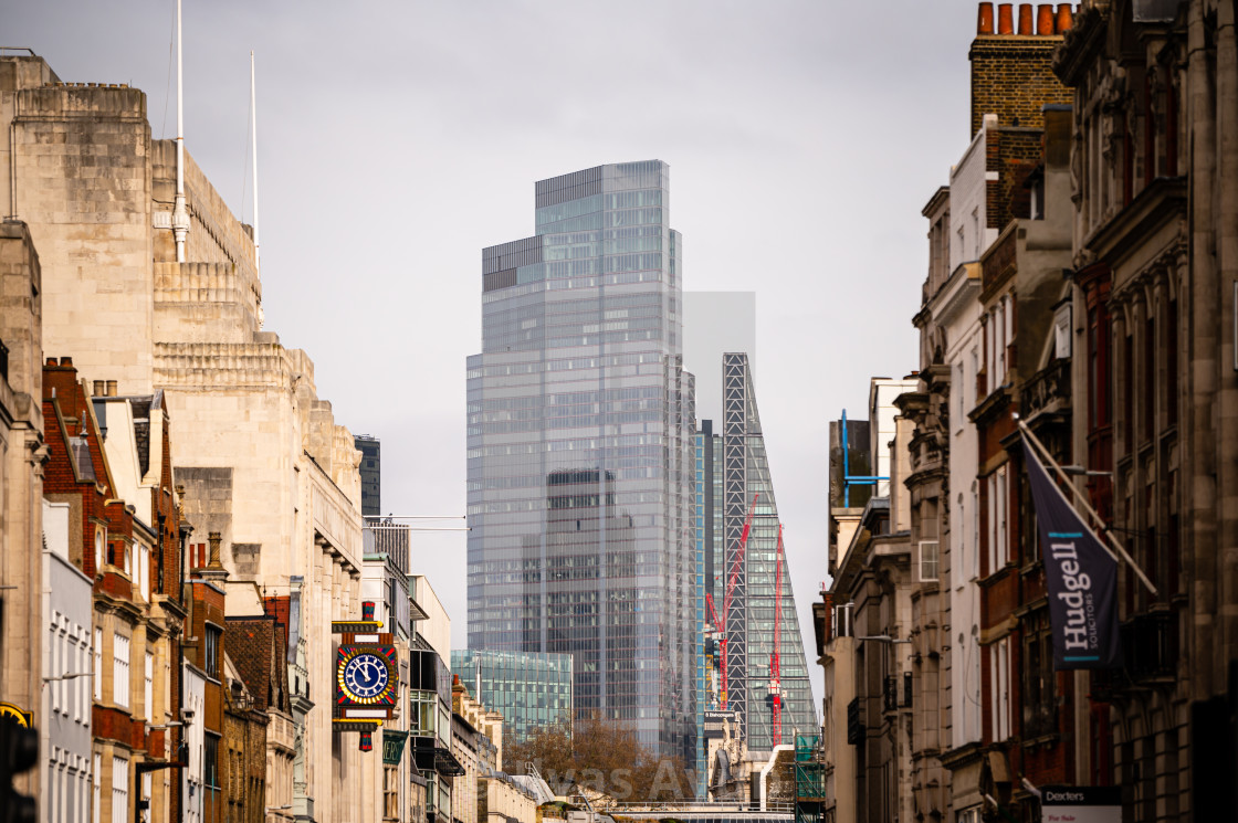 "Leadenhall Building and 22 Bishopsgate, London, UK" stock image