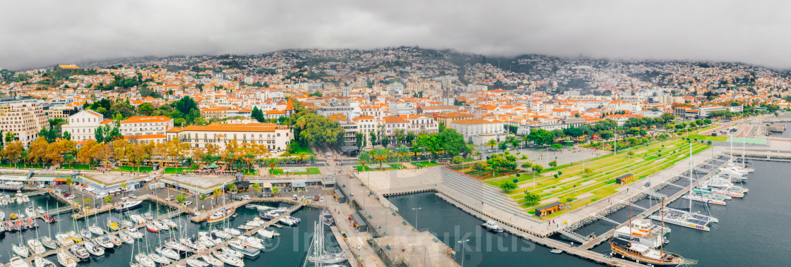 "the capital of Madeira island during cloudy weather." stock image