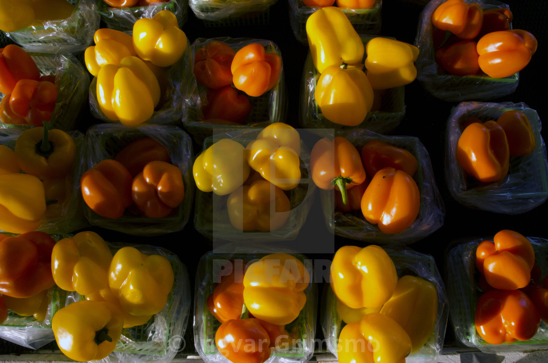 "Peppers at Autum Farmers Market, Ontario" stock image