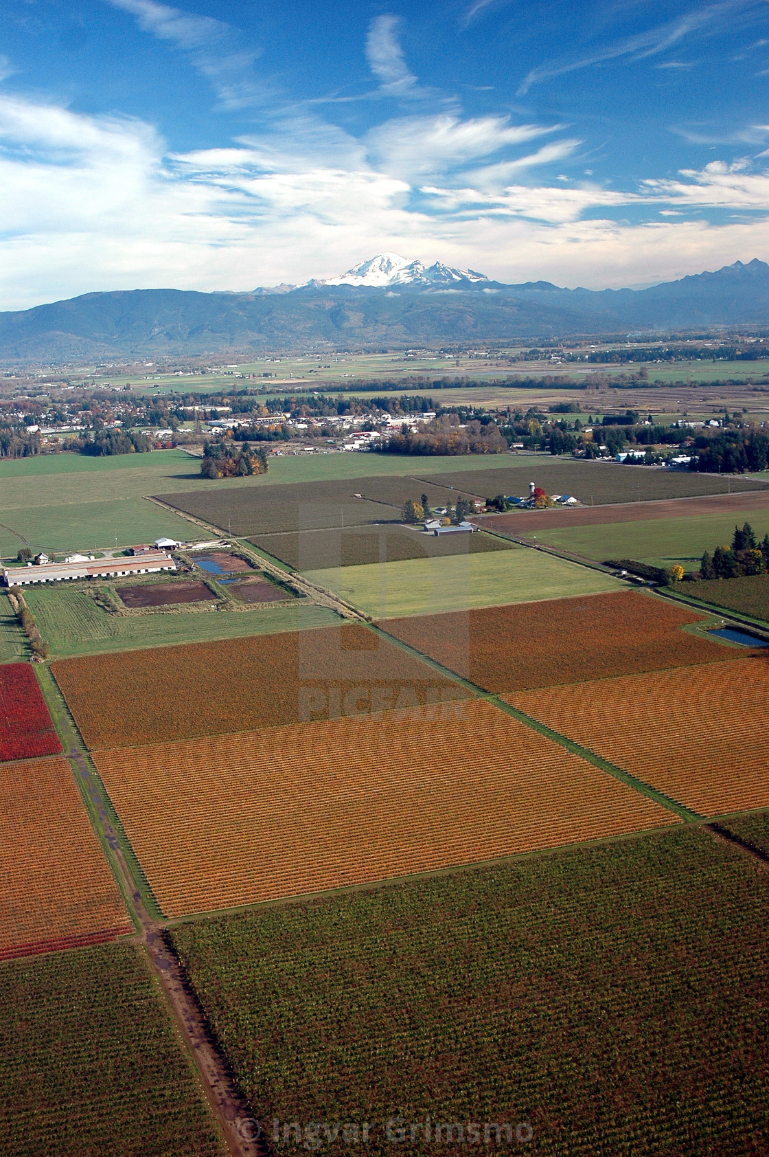 "Aerial View of Lynden, WA" stock image