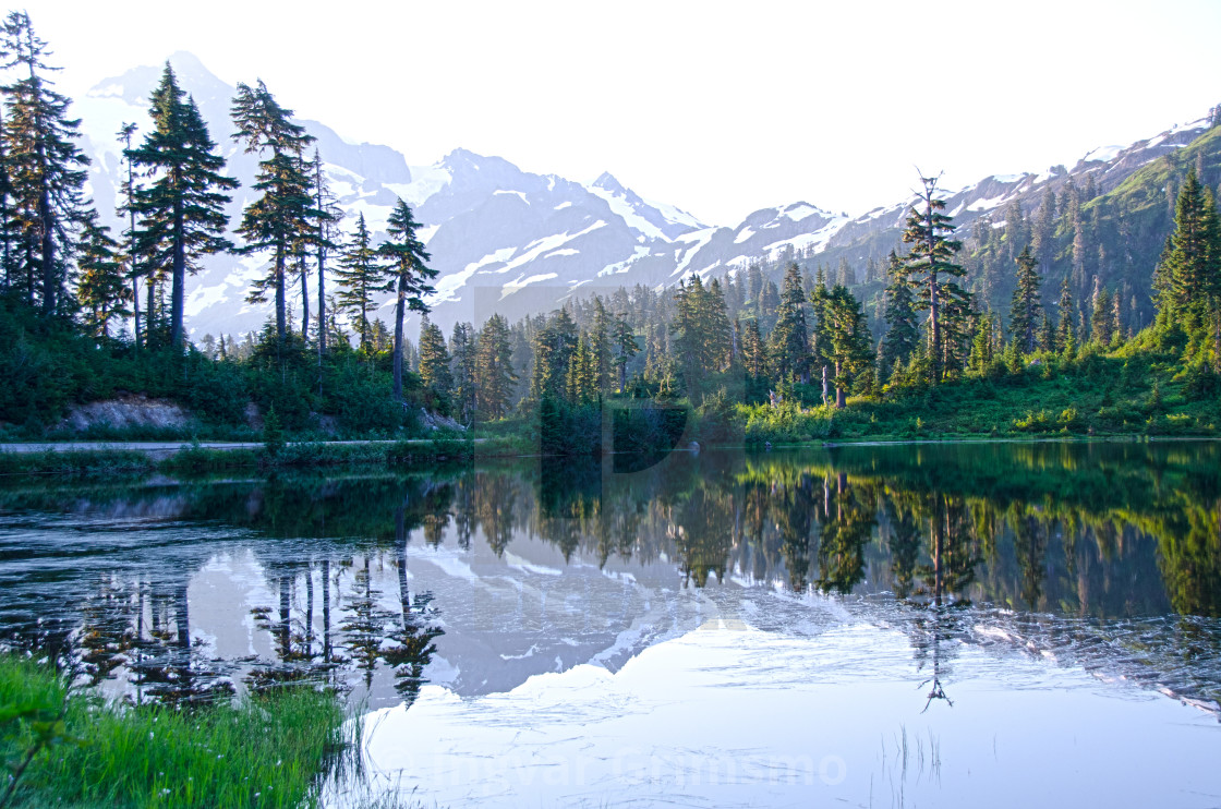 "Chain Lake, Mt. Shuksan WA" stock image