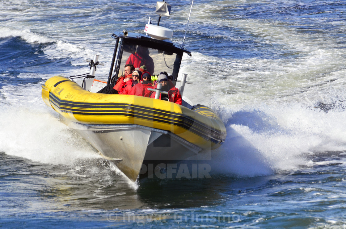 "Exciting boatride on the St. Lawrence River in Canada" stock image