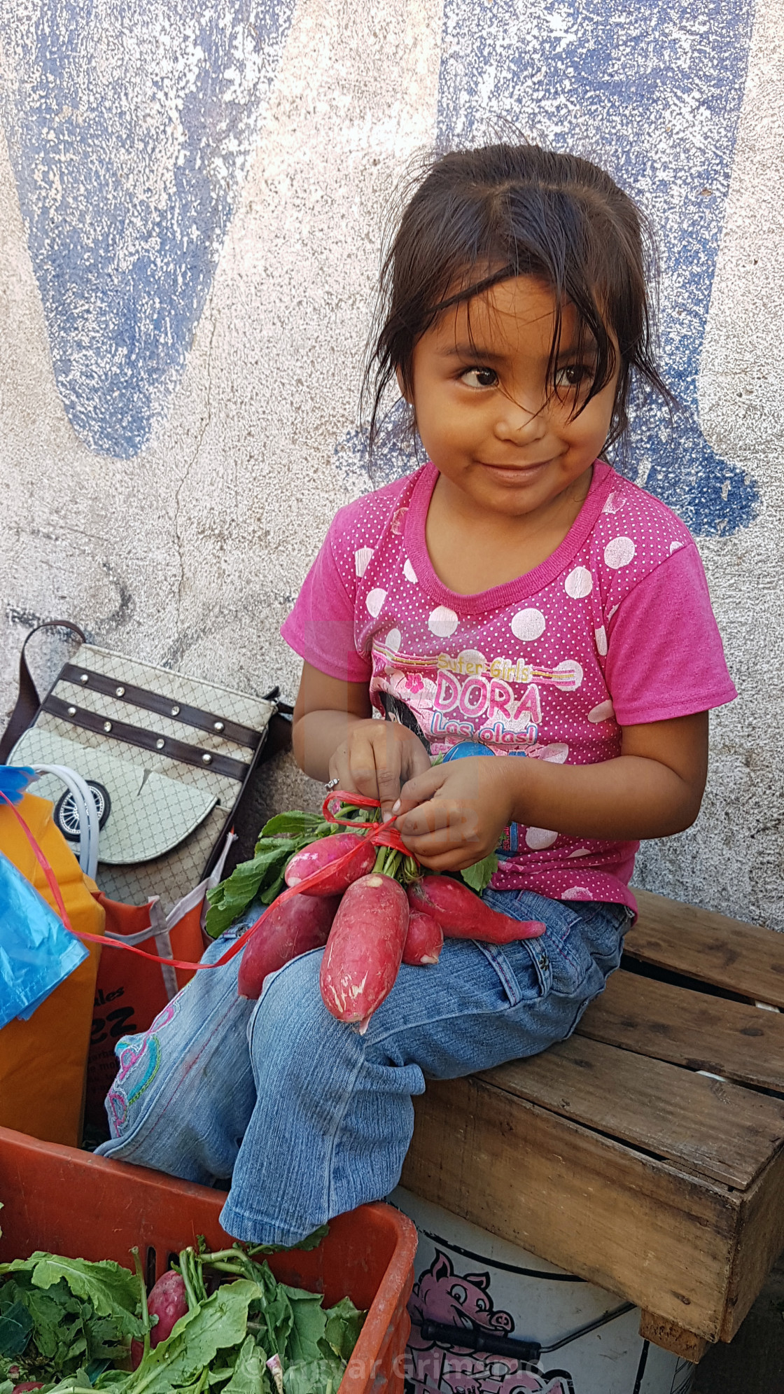 "Adorable little girl in Mexico" stock image