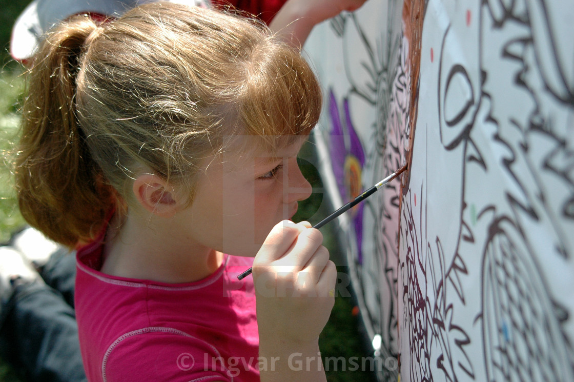 "Budding artist at the State Fair." stock image